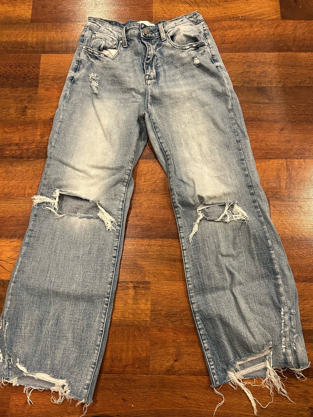 Petra 153 Distressed Wide Leg Jeans Women’s Size 26 Cotton Blend High Rise